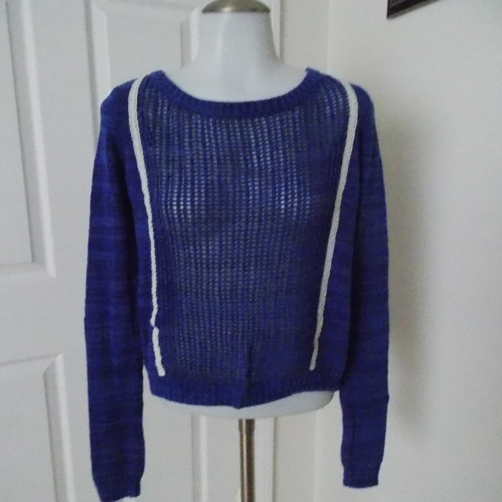 shrinking violet women's open-weave pullover sweater size S